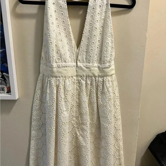 NWOT Anthropologie ANNA SUI 0 Dress GRANDE JATTE Eyelet Halter Cotton Floral - Picture 3 of 7